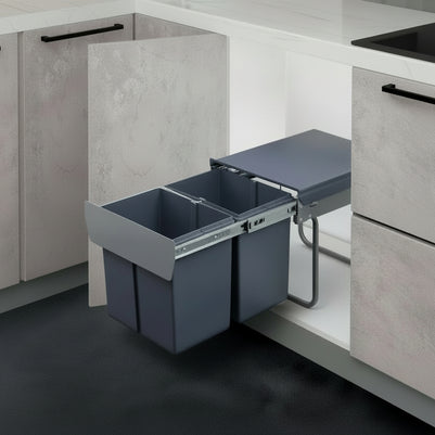Cabinet Embedded Trash Can Hidden With Lid - HAUSSLYON