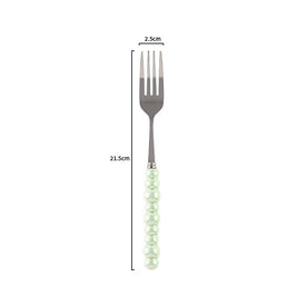 Couverts VidaXL Athenes en acier inoxydable avec fourchette, couteau et cuillère sur un fond neutre.