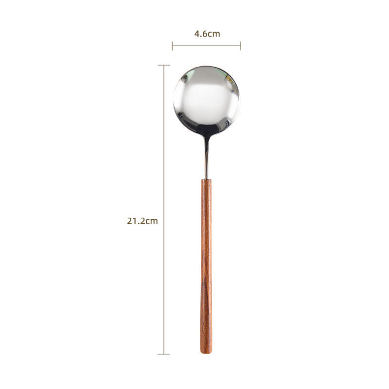 Couverts VidaXL en bois de rose, comprenant fourchette, couteau et cuillère, avec finition élégante et design naturel.