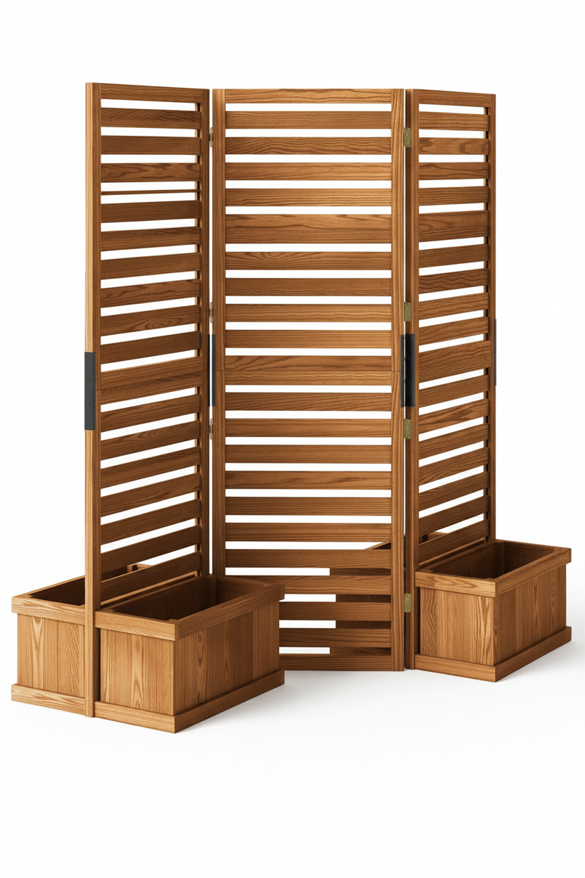 TREILLIS EN BOIS AVEC 4 JARDINIERES - MEKNES - HAUSSLYON