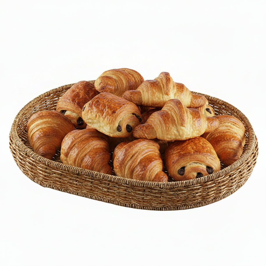 Panier en polyrotin tressé HAUSSLYON, design élégant, avec poignées, idéal pour rangement intérieur, finition soignée, couleur naturelle