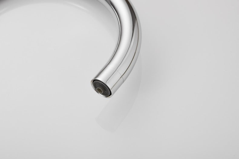 Robinet de cuisine RENFAN Laval en métal avec poignée et bec tournant, installation moderne pour évier.