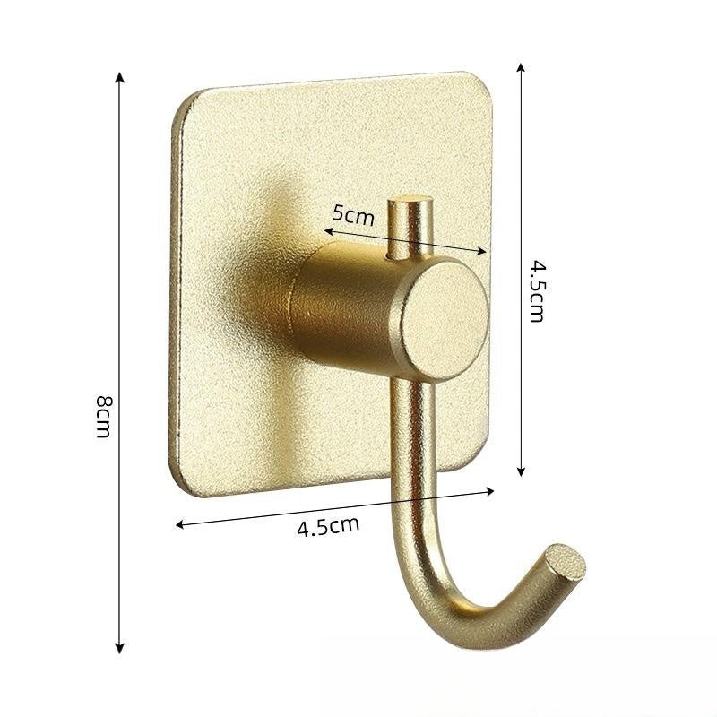 Nail-free Stainless Steel Single Hook Alumimum Hook Towel Self-adhesive Hook Single Hook - HAUSSLYON