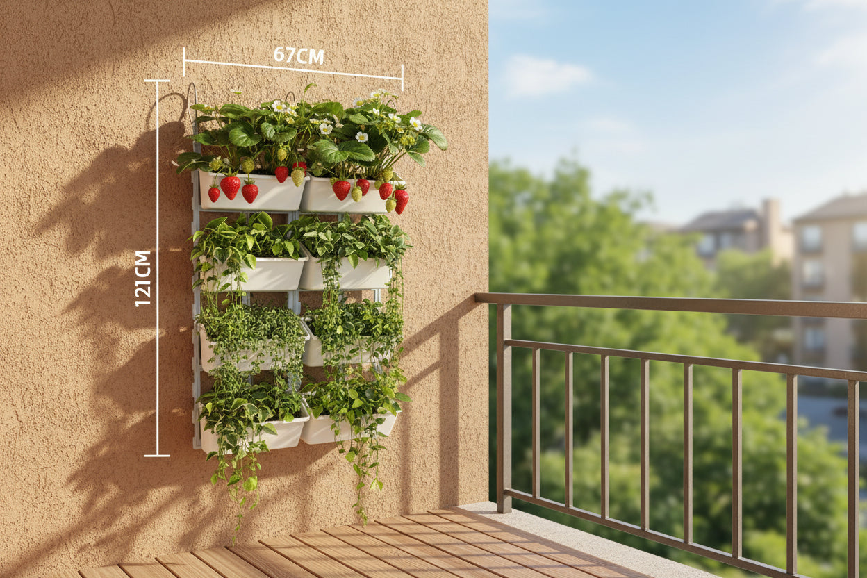Balcony Planting Basin Hanging Jardiniere Combination Rectangular - HAUSSLYON