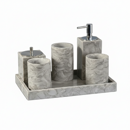 Accessoires de salle de bain VidaXL Tampa, ensemble de rangements et accessoires modernes pour la salle de bain.