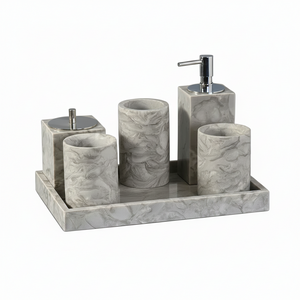 Accessoires de salle de bain VidaXL Tampa, ensemble de rangements et accessoires modernes pour la salle de bain.