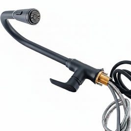 Robinet de cuisine VidaXL Bordeaux en laiton avec poignée, installation simple, design moderne pour cuisine.