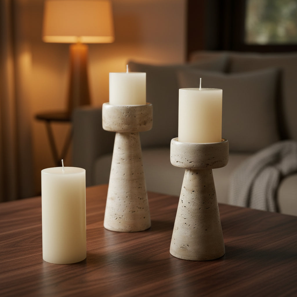 Creative Natural Cave Stone Candlestick Furnishings Ornaments - HAUSSLYON