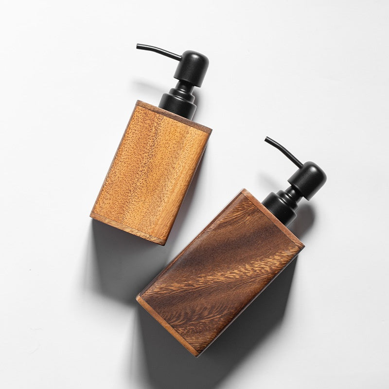 Walnut Solid Wood Split Shampoo Storage Bottle - HAUSSLYON