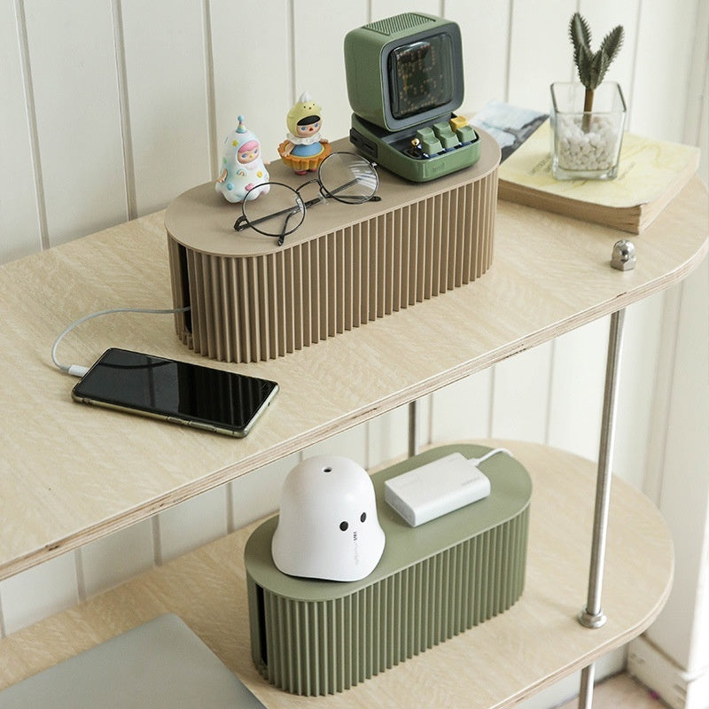 Boîtier de rangement VidaXL Macaron blanc avec compartiments, pratique pour organiser petits objets dans la maison.