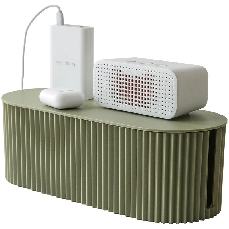Boîtier de rangement VidaXL Macaron blanc, grand, avec compartiments pour organiser divers objets.