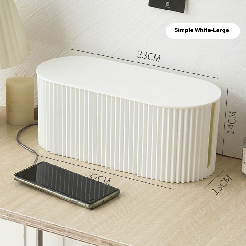 Boîtier de rangement VidaXL de style macarons, grand modèle blanc, parfait pour organiser divers objets dans la maison.
