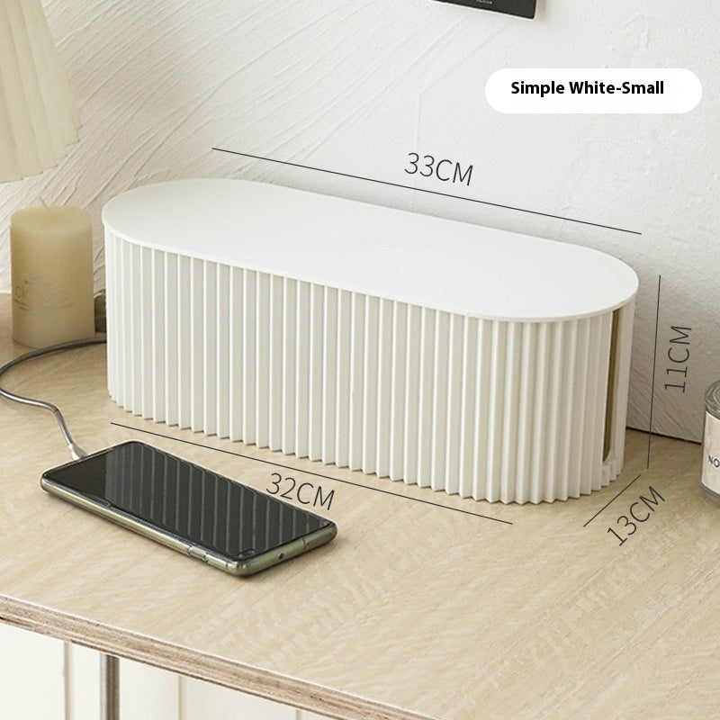 Boîtier de rangement VidaXL Macaron blanc avec compartiments, idéal pour organiser petits objets ou accessoires.