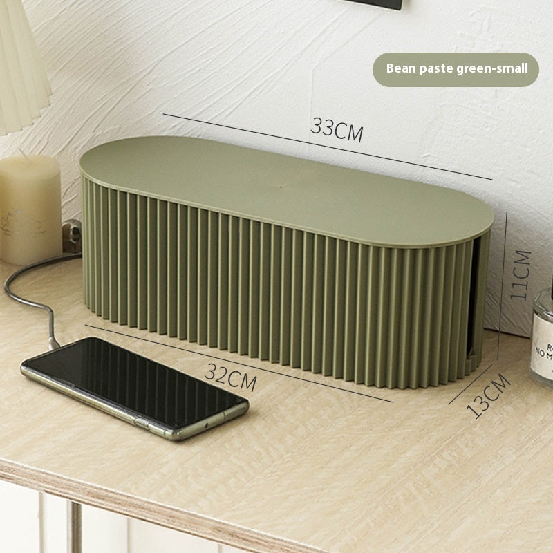 Boîtier de rangement VidaXL Macaron blanc, grand, en plastique, idéal pour organiser des petits objets, vue de face.