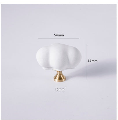 Boutons VidaXL Cloudy en blanc crème, poignées rondes en céramique pour meubles, design moderne et élégant.