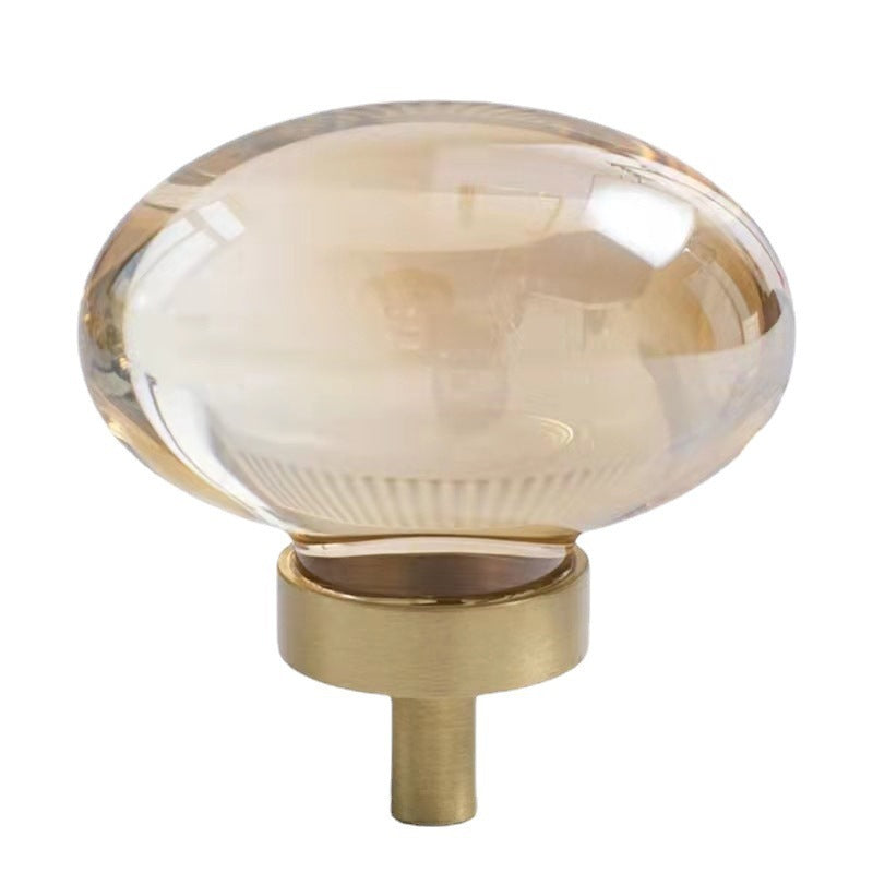 Boutons décoratifs Versailles de VidaXL, ovales, transparents avec une base dorée, pour meubles ou décoration intérieure.