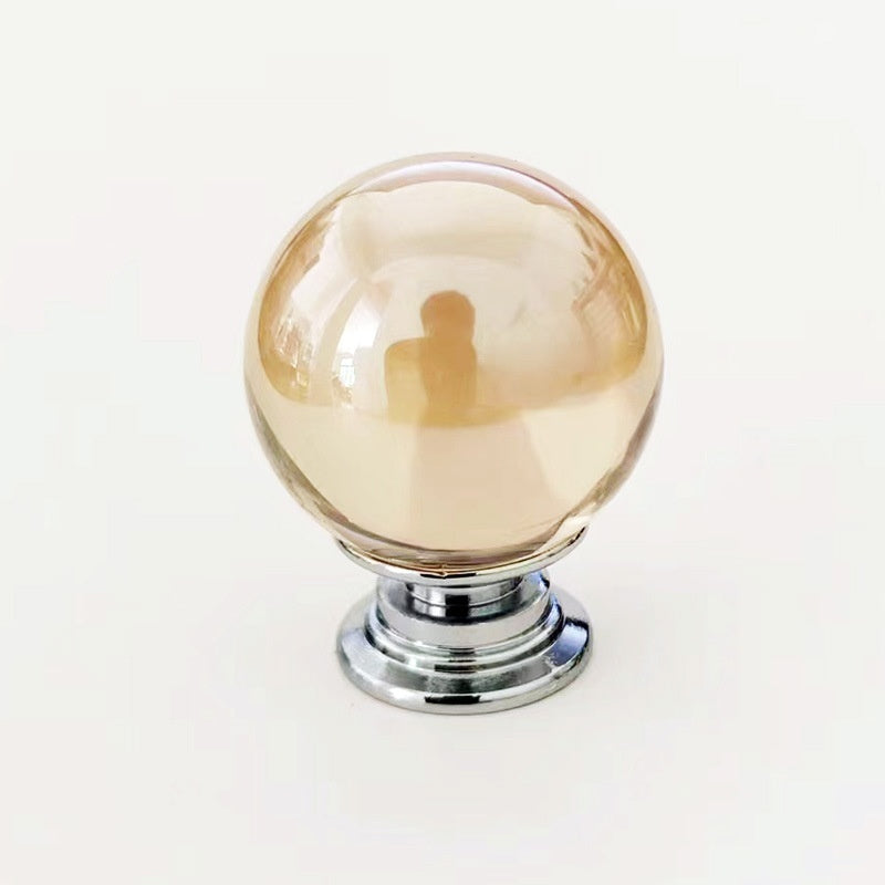 Boutons décoratifs Versailles VidaXL ovales transparents avec base dorée pour meubles ou décoration intérieure.