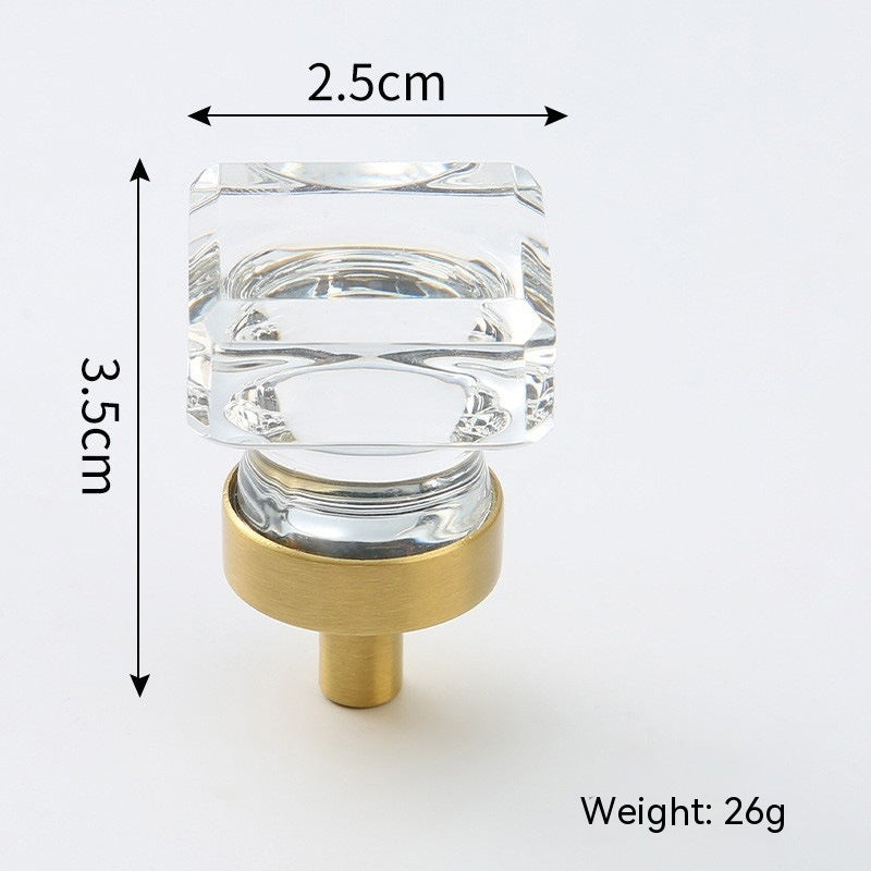 Boutons décoratifs Versailles de VidaXL, ovales, transparents avec base dorée, pour meubles ou projets créatifs.
