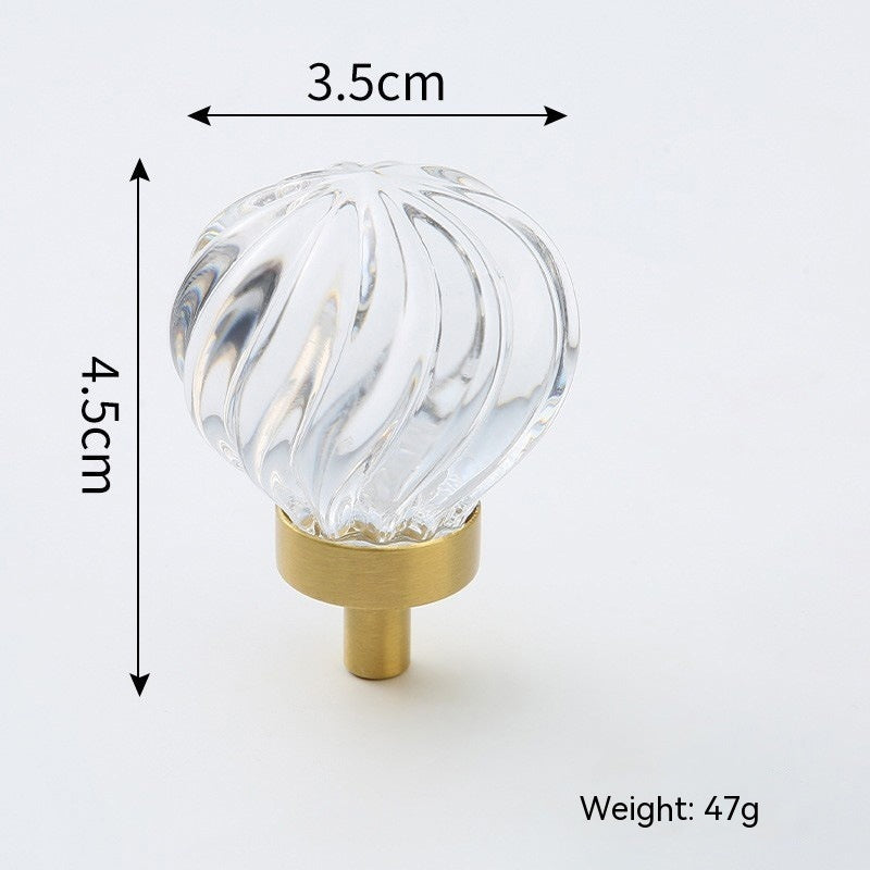 Boutons décoratifs Versailles de VidaXL, ovales, transparents avec base dorée, pour meubles ou décoration intérieure.