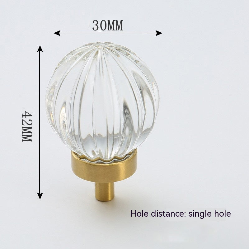 Boutons décoratifs Versailles de VidaXL, ovales, transparents avec base dorée, pour meubles ou décoration intérieure.
