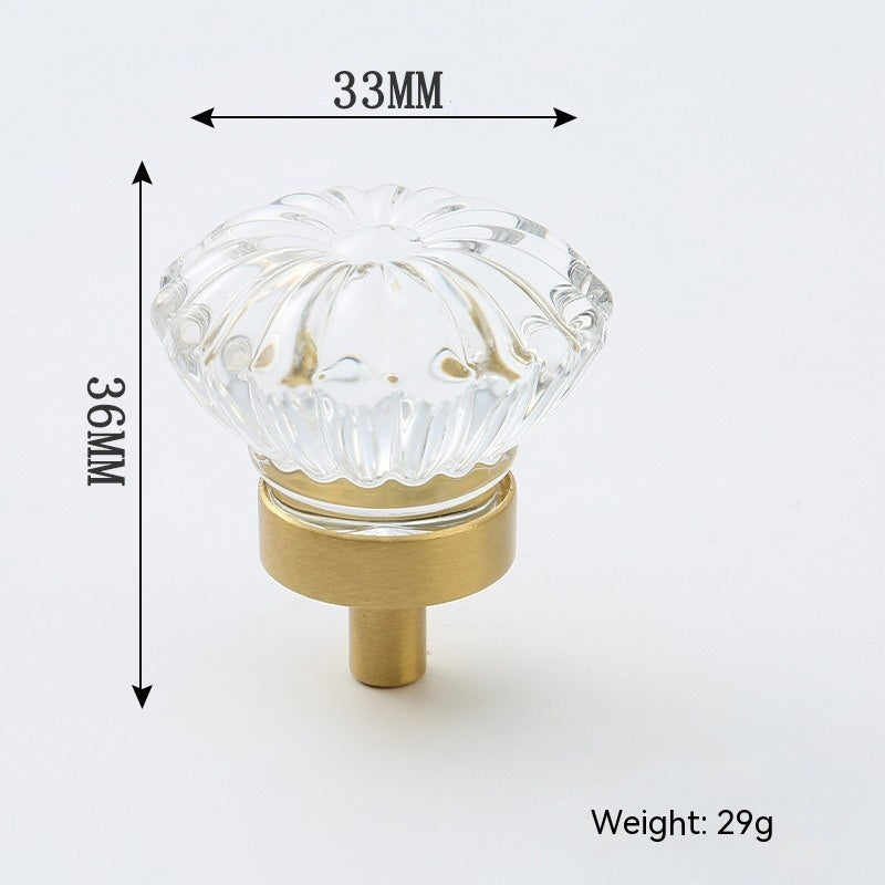 Boutons décoratifs Versailles VidaXL ovales transparents avec base or, décoration élégante pour meubles et projets créatifs