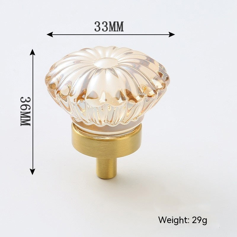 Boutons décoratifs Versailles de VidaXL, ovales, transparents avec base or, pour la décoration intérieure.