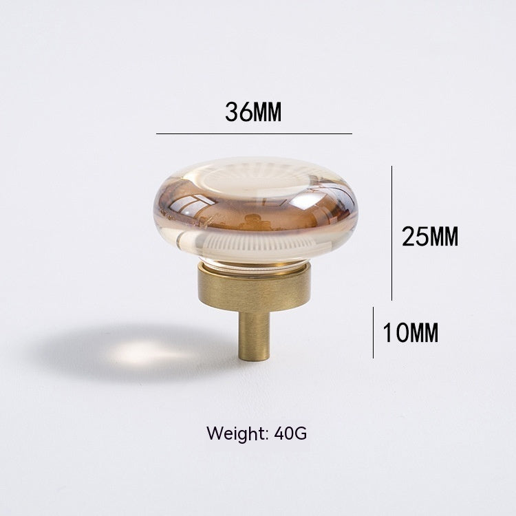 Boutons décoratifs Versailles de VidaXL, ovales transparents avec base dorée, pour meubles ou projets de décoration.