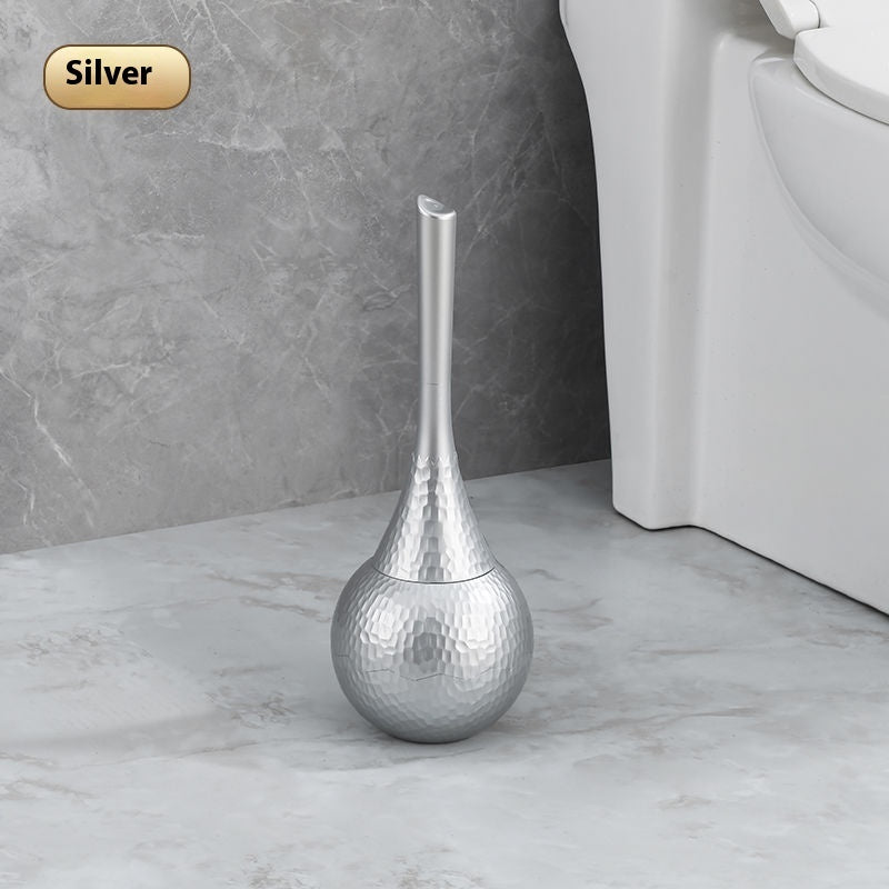 Brosse de toilette VidaXL Bali en argent avec support, design élégant pour salle de bain, image montrant la brosse et son support.