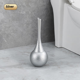 Brosse de toilette VidaXL Bali en argent avec support, design élégant pour salle de bain, image montrant la brosse et son support.