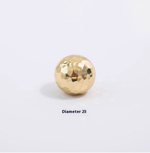 Brass Light Luxury Hammer Patterned Round Ball Long Handle - HAUSSLYON