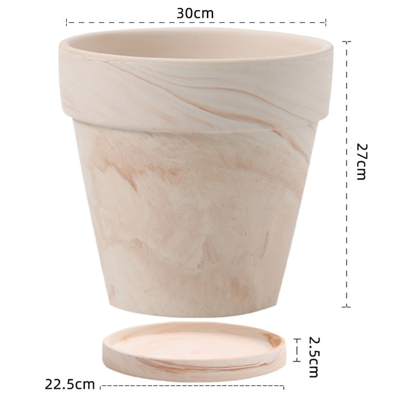Gradient Macchiato Red And White Pottery Natural Pot Vegetarian Burning Breathable And Absorbent Large Type Green Plants Meaty - HAUSSLYON