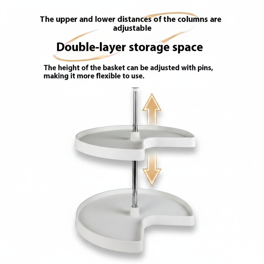 Kitchen Corner Basket Corner Rotating Storage Rack - HAUSSLYON