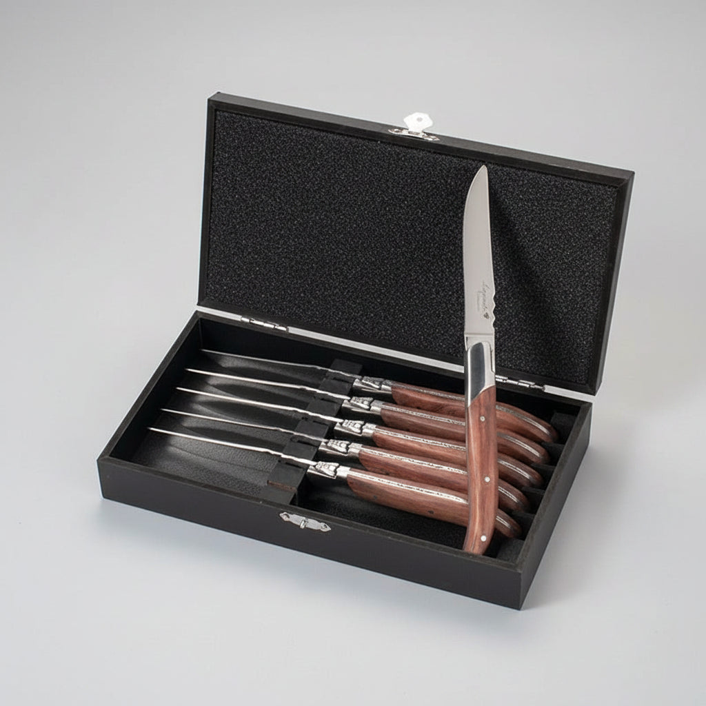 Western Tableware Rosewood Wooden Handle Knife And Fork - HAUSSLYON