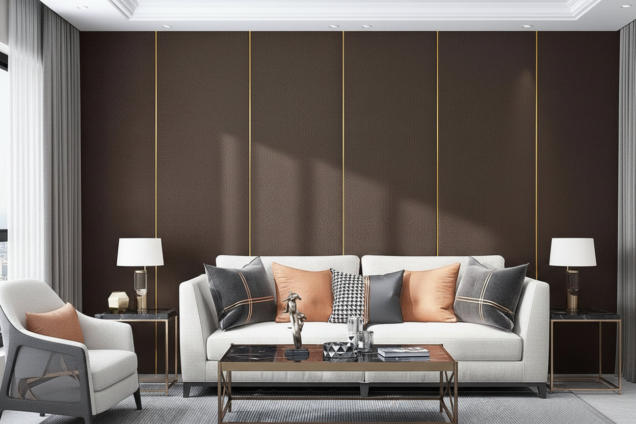 Self-adhesive Wall Covering Thickened Linen Texture Bedroom Headboard Wallpaper - HAUSSLYON