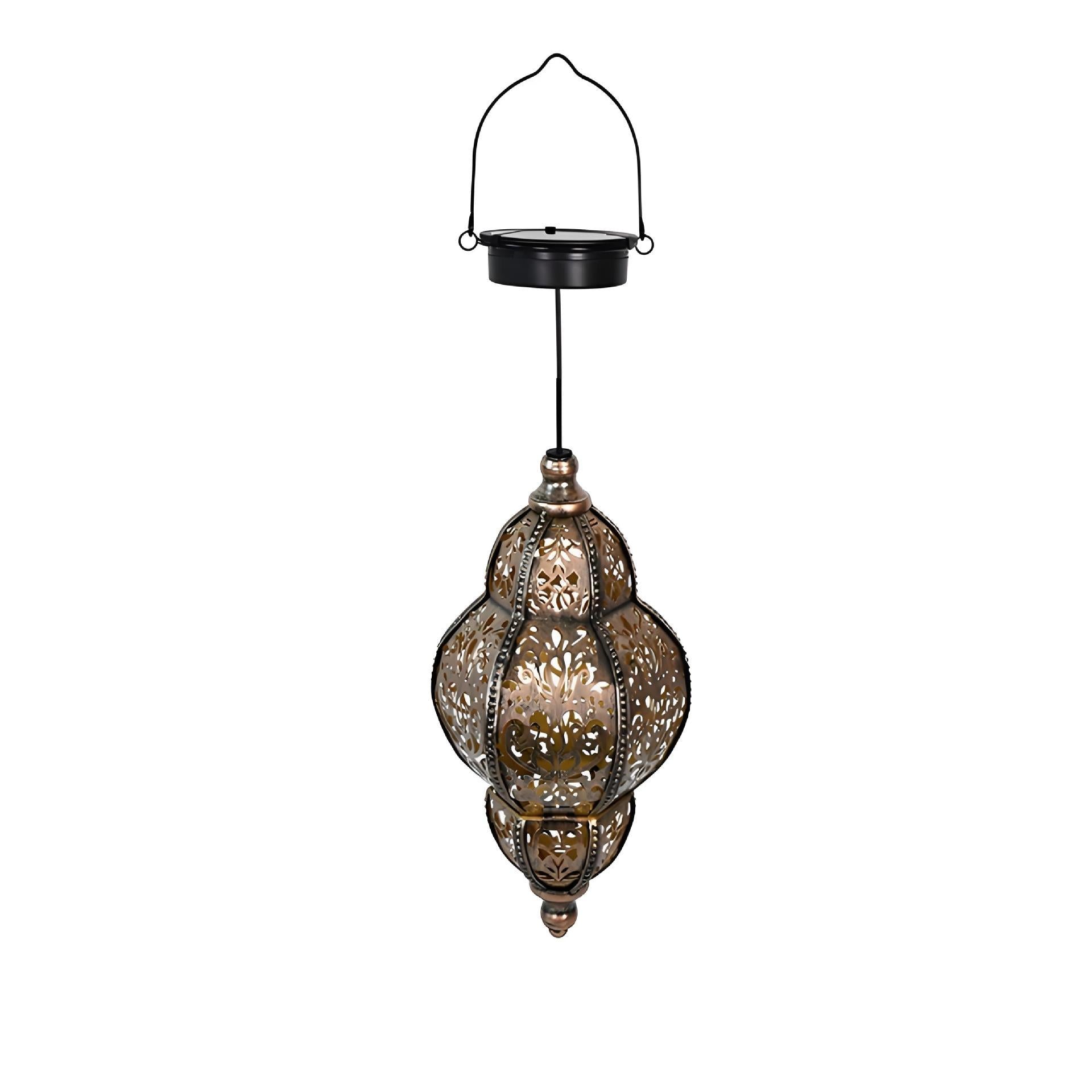 Solar Iron Hollow Lantern Courtyard Decoration Atmosphere Chandelier - HAUSSLYON