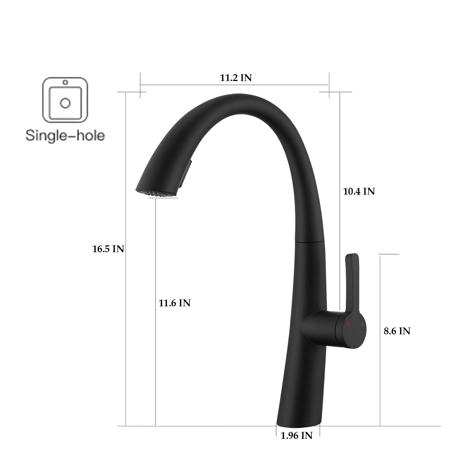 ROBINET DE CUISINE - RAVENNE NOIR MAT