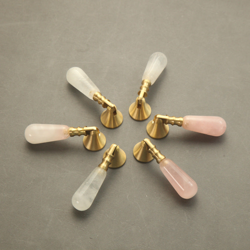Natural Crystal Pure Brass Handle - HAUSSLYON