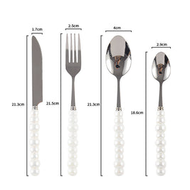 Couverts VidaXL Athenes en acier inoxydable, ensemble de fourchettes, couteaux et cuillères pour repas élégants.