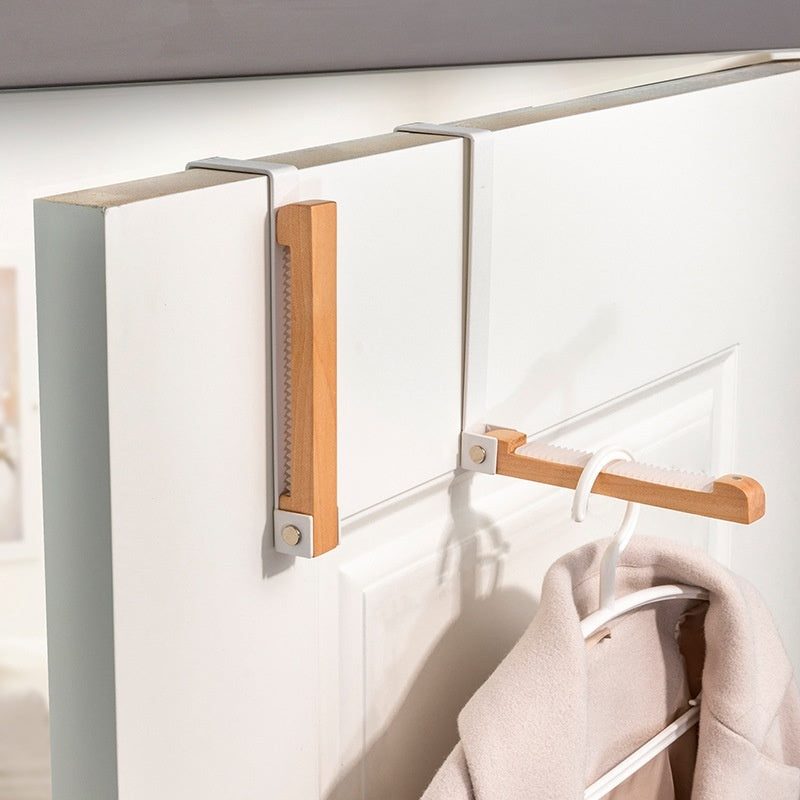 Solid Wood Door Rear Hook Non-marking Storage Rack Wall Hanging Door Back No Punch Hanger - HAUSSLYON