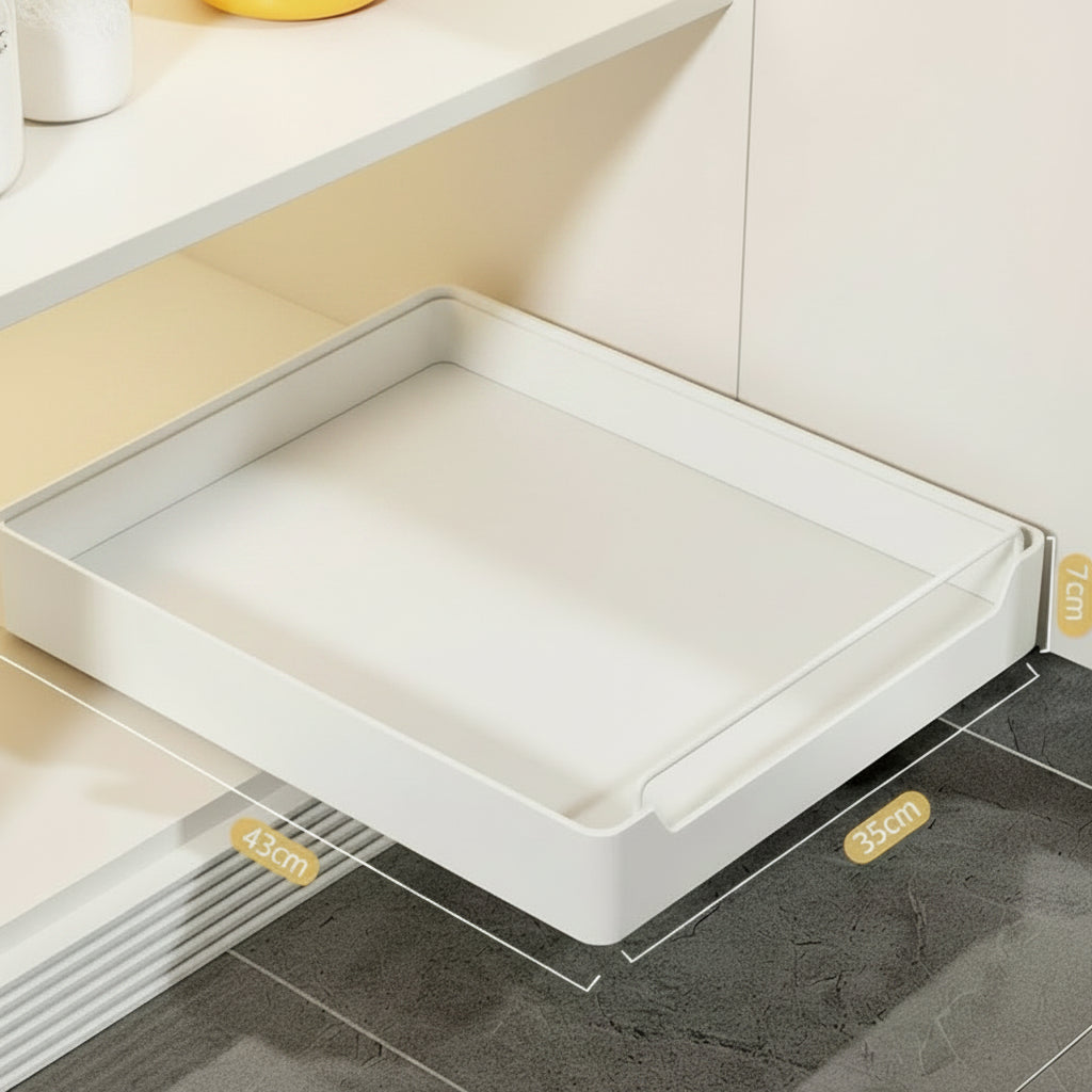 Étagère de rangement coulissante VidaXL pour armoires de cuisine avec tiroirs en bois clair et finition moderne.