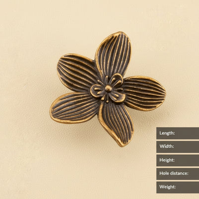 Creative Petal-shaped Single-hole Handle Antique New Chinese Style Small Handle - HAUSSLYON