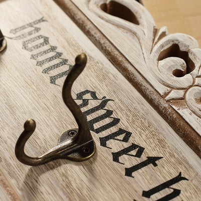 American And European Style Country Creative Retro Nostalgic Carved Wooden Wall Wall Hanging Decorative Hook - HAUSSLYON