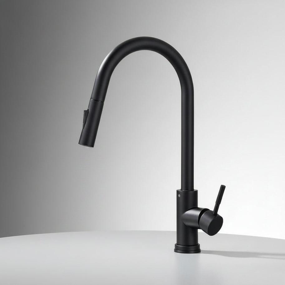 Robinet de cuisine tactile Hauslyon Salem en acier inoxydable avec levier moderne et finition brillante, vue de face.
