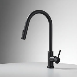 Robinet de cuisine tactile Hauslyon Salem en acier inoxydable avec levier moderne et finition brillante, vue de face.