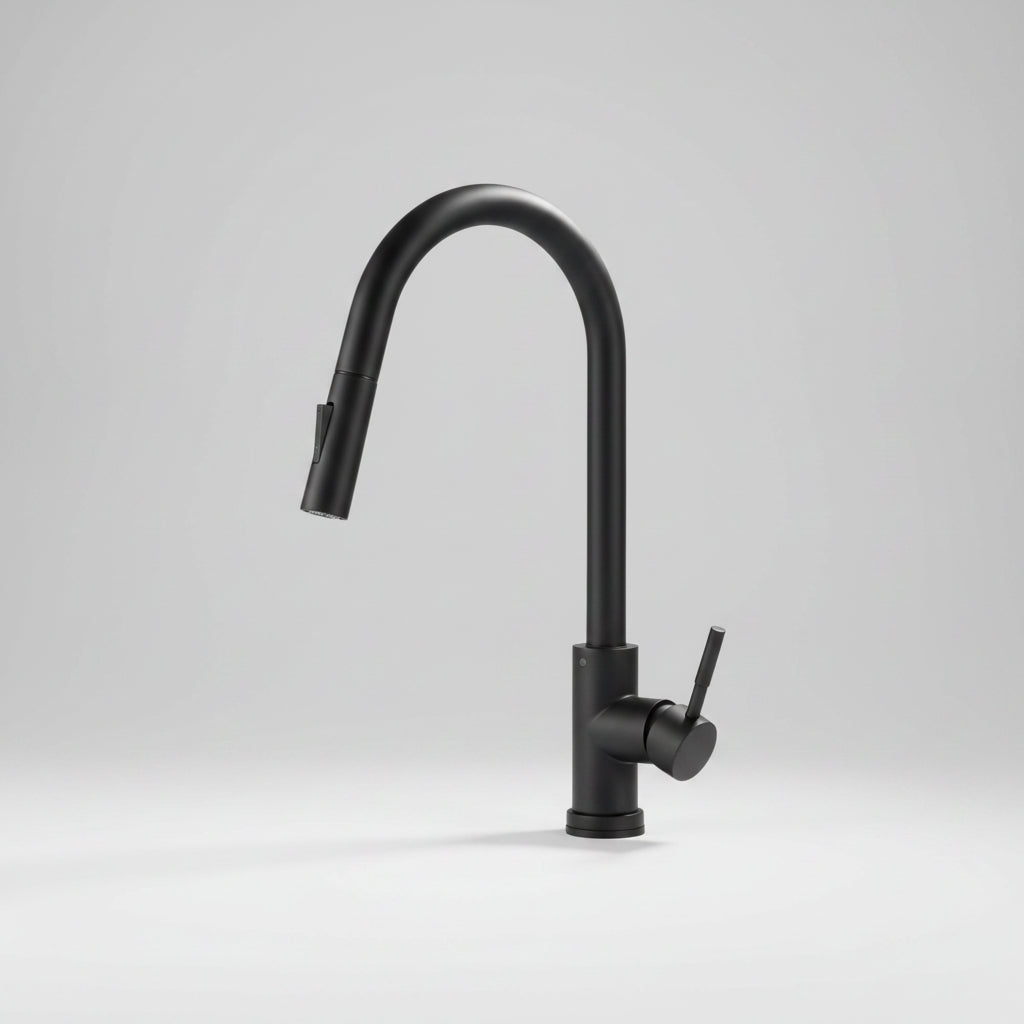 Robinet de cuisine tactile Hauslyon Salem, en acier inoxydable, avec levier et design moderne, vue de face.
