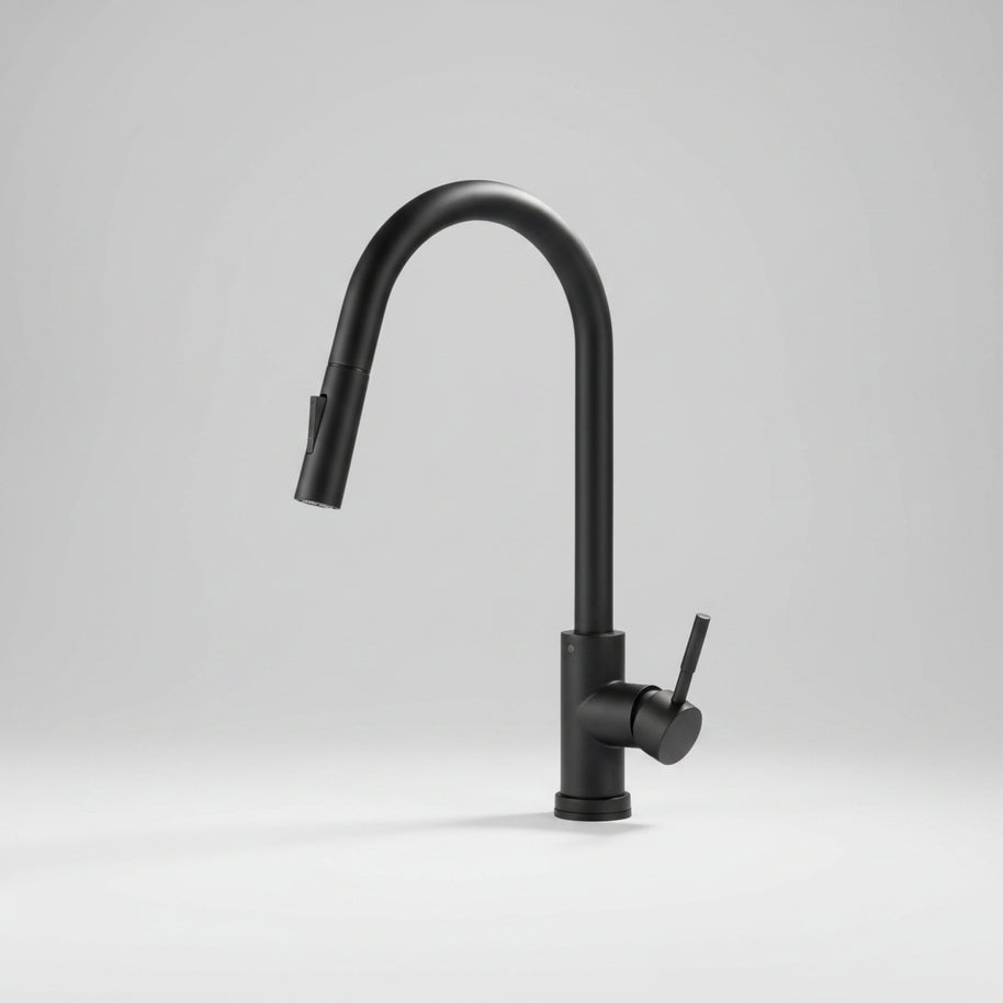 Robinet de cuisine tactile Hauslyon Salem, en acier inoxydable, avec levier et design moderne, vue de face.