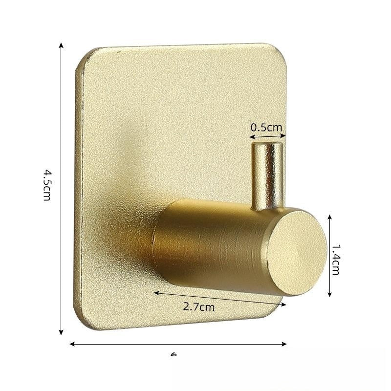 Nail-free Stainless Steel Single Hook Alumimum Hook Towel Self-adhesive Hook Single Hook - HAUSSLYON