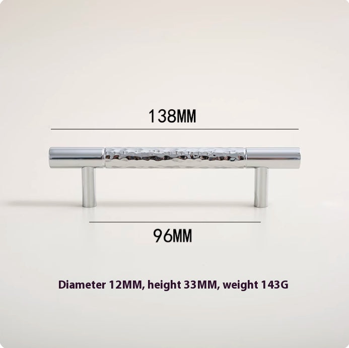 Minimalist Hand-hammered Silver Cabinet Door Handle - HAUSSLYON