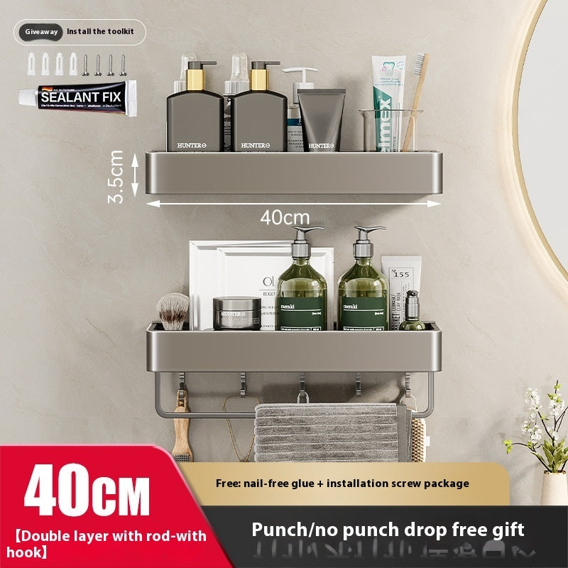 Punch-free Bathroom Storage Rack Bathroom Wall-mounted Storage Rack - HAUSSLYON