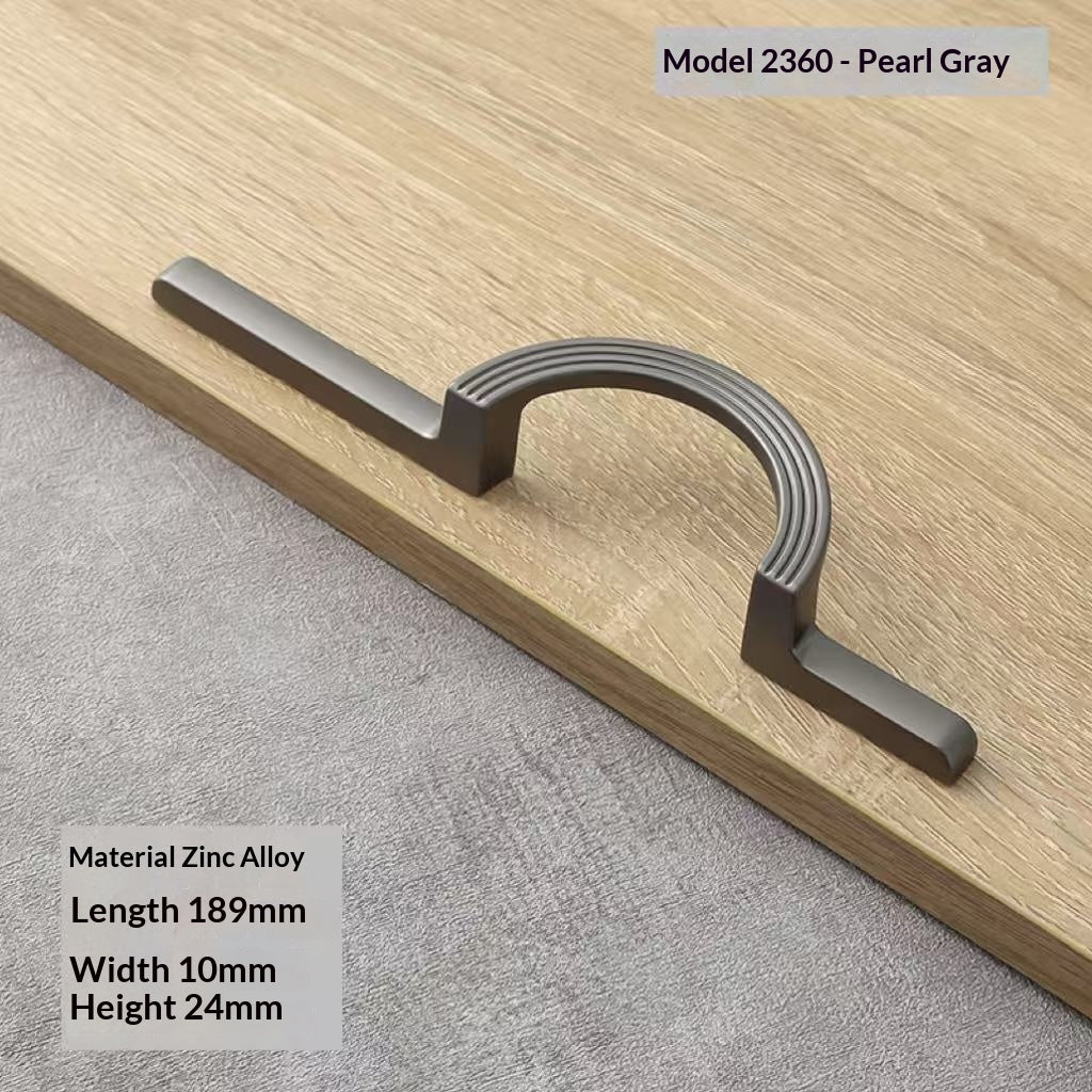 Half Round Cabinet Hardware For Wardrobes And Drawers Solid Door Handle For Furniture - HAUSSLYON
